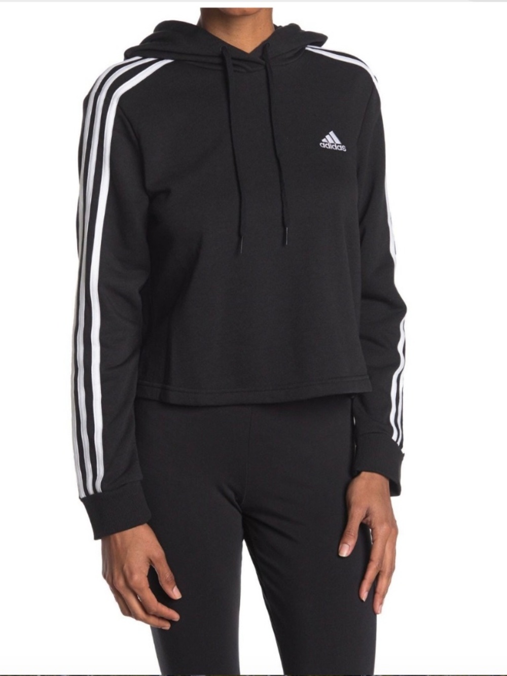 adidas Women's Essentials 3-Stripes Cropped Hoodie